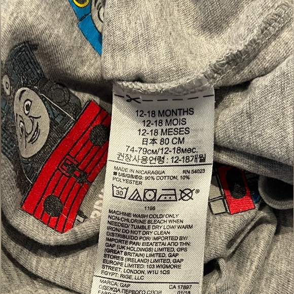 EUC GAP Thomas & Friends Kids T-Shirt with Colorful Train Characters (12-18 mos) - Picture 5 of 7